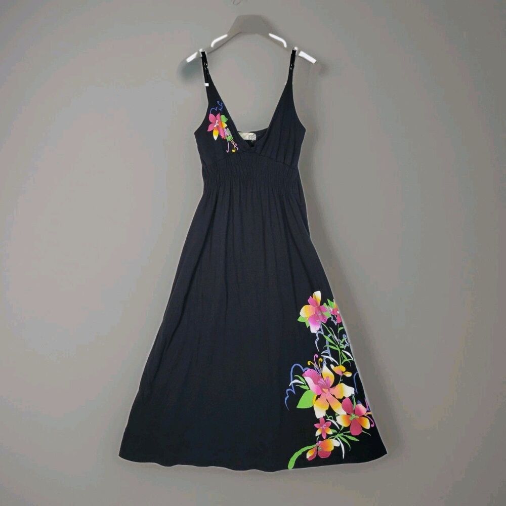 Vintage Y2K Oneill Knee Length Dress Juniors Medium Tropical Floral
